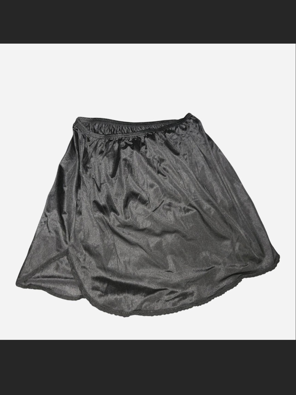 Vanity Fair Black Half Slip with A-Line Silhouette
